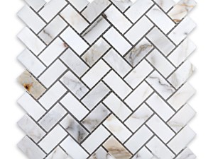 Calacatta Gold Marble Herringbone 1 X 2